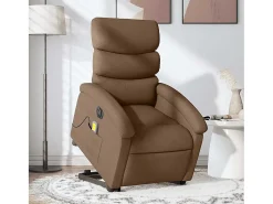 Sale Poltrona elétrica elevatória massagens tecido SHL996968 Castanho