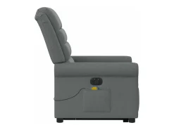 Poltrona elétrica elevatória massagens tecido cinzento-escuro SHL550231^ Poltrona