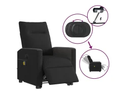 Poltrona| Poltrona elétrica elevatória massagens tecido SHL887056 Preto