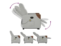 Poltrona| Poltrona elétrica elevatória massagens tecido -nublado SHL482235 Cinzento