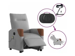 Poltrona| Poltrona elétrica elevatória massagens tecido -nublado SHL482235 Cinzento