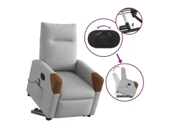 Poltrona| Poltrona elétrica elevatória massagens tecido -nublado SHL482235 Cinzento