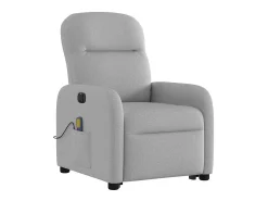 Poltrona*vidaxl Poltrona elétrica elevatória massagens tecido -nublado Cinzento