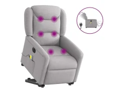Poltrona| Poltrona elétrica elevatória massagens tecido -nublado SHL485720 Cinzento