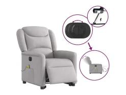 Poltrona| Poltrona elétrica elevatória massagens tecido -nublado SHL485720 Cinzento