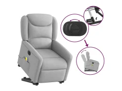 Poltrona| Poltrona elétrica elevatória massagens tecido -nublado SHL485720 Cinzento