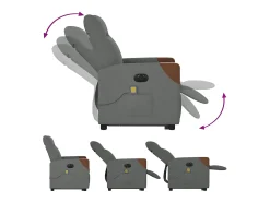 Poltrona* Poltrona elétrica elevatória massagens tecido cinzento-escuro SHL400504 Cinza antracite