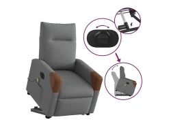 Poltrona* Poltrona elétrica elevatória massagens tecido cinzento-escuro SHL400504 Cinza antracite