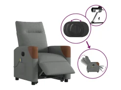 Poltrona* Poltrona elétrica elevatória massagens tecido cinzento-escuro SHL400504 Cinza antracite