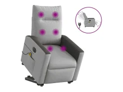 Poltrona* Poltrona elétrica elevatória massagens tecido -nublado SHL569543 Cinzento