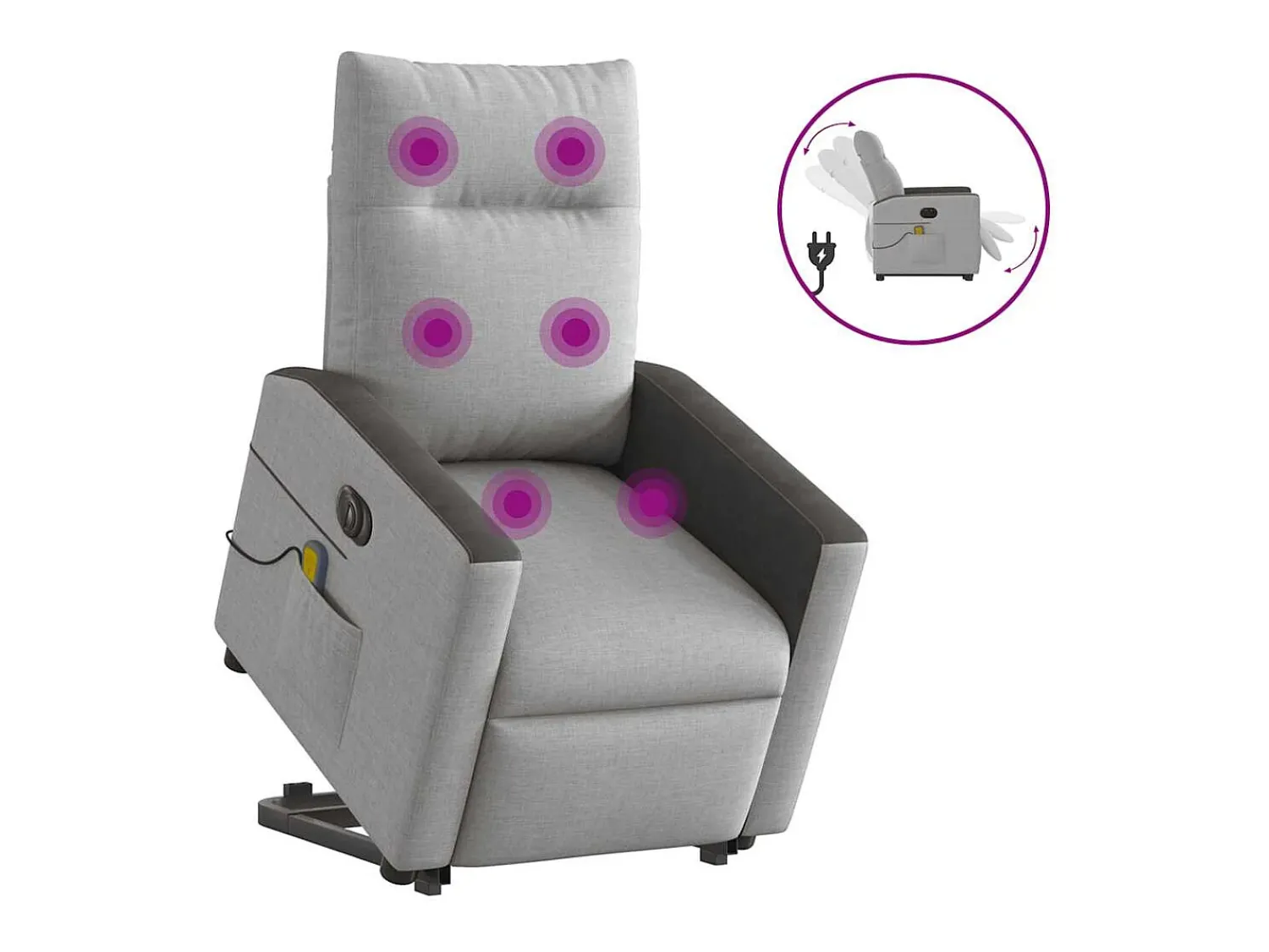Poltrona* Poltrona elétrica elevatória massagens tecido -nublado SHL569543 Cinzento