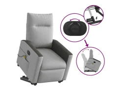 Poltrona* Poltrona elétrica elevatória massagens tecido -nublado SHL569543 Cinzento