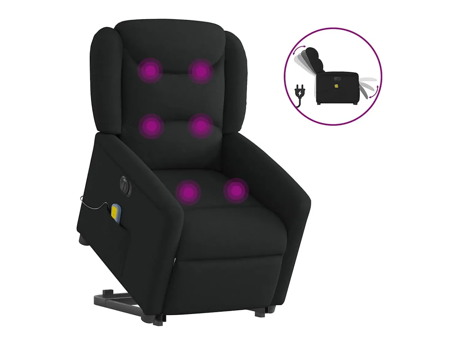 Poltrona* Poltrona elétrica elevatória massagens tecido SHL126310 Preto