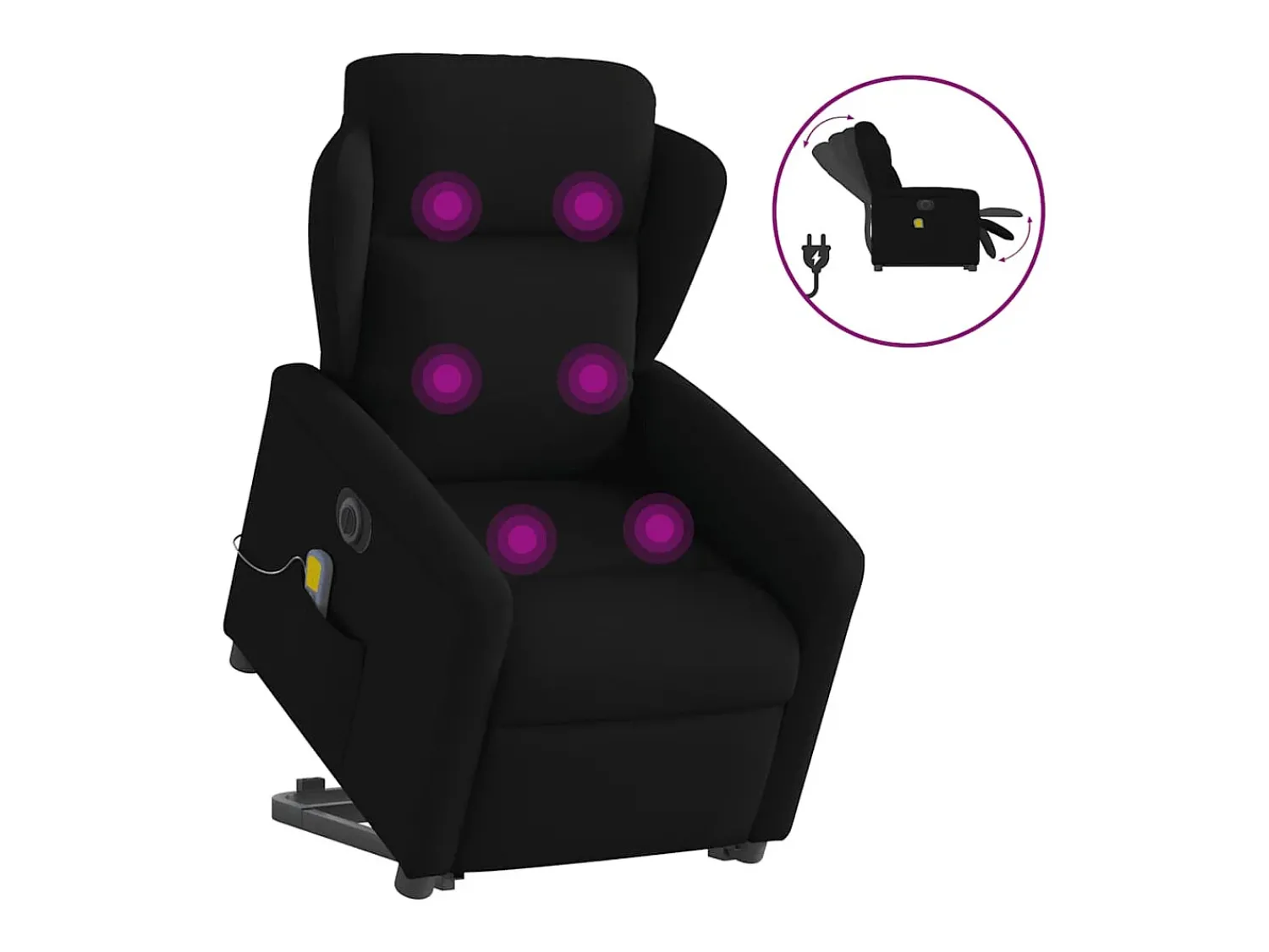 Poltrona* Poltrona elétrica elevatória massagens tecido SHL306158 Preto