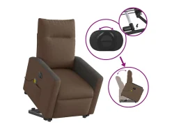 Poltrona| Poltrona elétrica elevatória massagens tecido SHL823546 Castanho