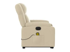 Discount vidaxl Poltrona elétrica elevatória massagens tecido Creme