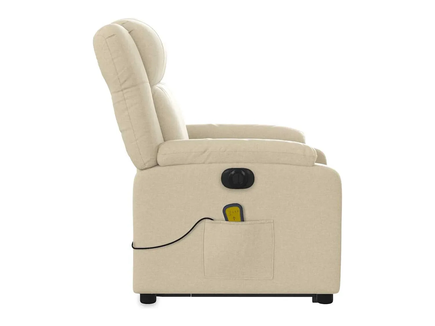 Discount vidaxl Poltrona elétrica elevatória massagens tecido Creme