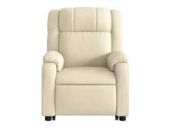 Discount vidaxl Poltrona elétrica elevatória massagens tecido Creme