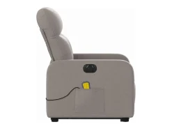 Poltrona elétrica elevatória massagens tecido cinza-acastanhado SHL706332^ Poltrona