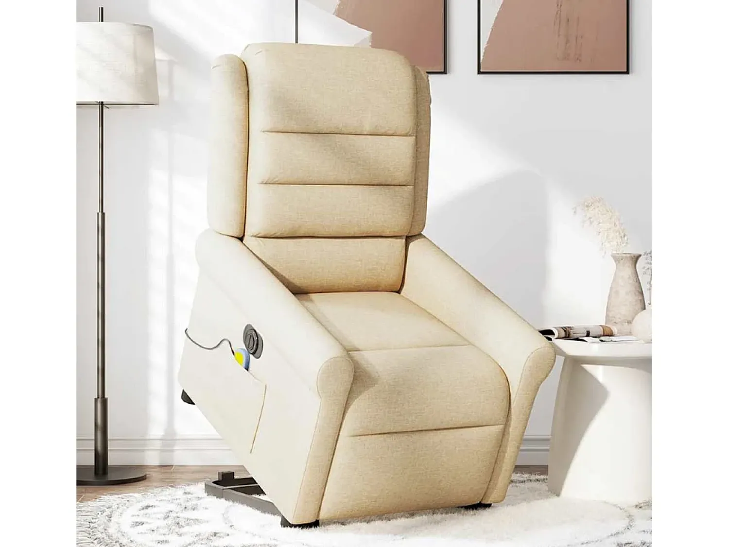 Poltrona| Poltrona elétrica elevatória massagens tecido SHL670780 Creme