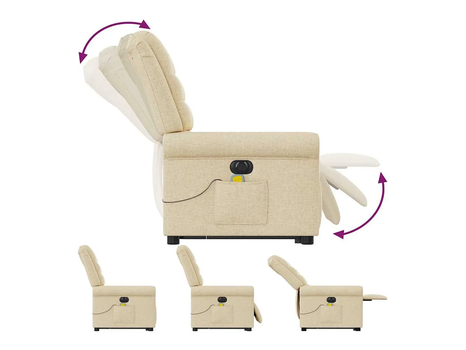 Poltrona| Poltrona elétrica elevatória massagens tecido SHL670780 Creme