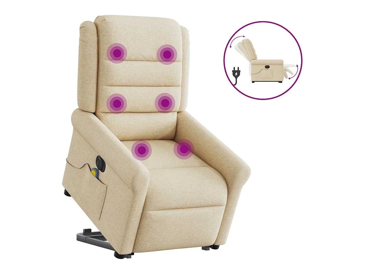 Poltrona| Poltrona elétrica elevatória massagens tecido SHL670780 Creme