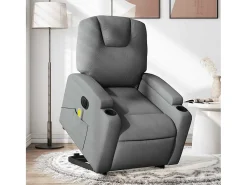 Outlet Poltrona elétrica elevatória massagens tecido cinzento-escuro SHL628220 Cinza antracite
