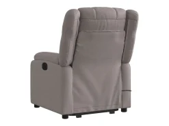 Poltrona*vidaxl Poltrona elétrica elevatória massagens tecido cinza-acastanhado Taupe