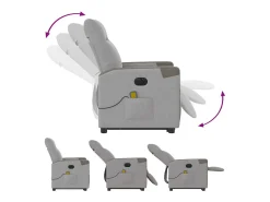 Online Poltrona elétrica elevatória massagens tecido -nublado SHL627395 Cinzento