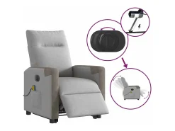 Online Poltrona elétrica elevatória massagens tecido -nublado SHL627395 Cinzento
