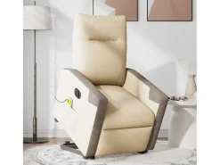 Clearance Poltrona elétrica elevatória massagens tecido SHL848602 Creme