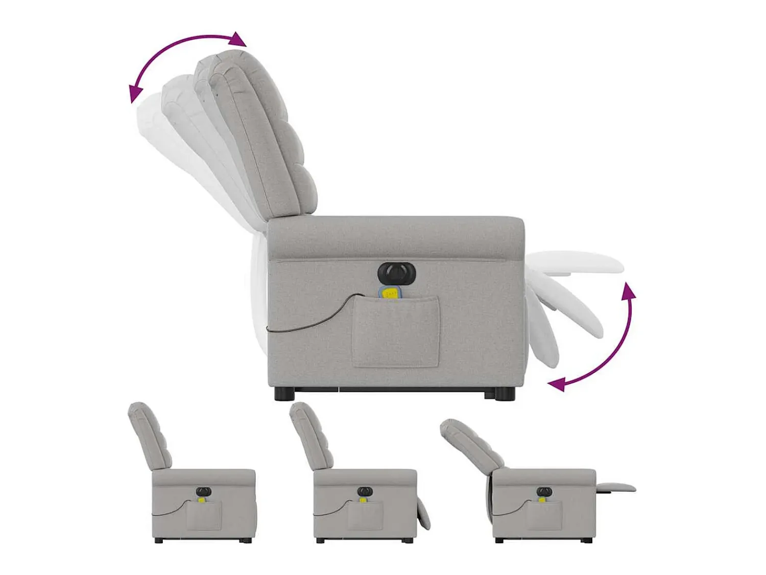 Poltrona* Poltrona elétrica elevatória massagens tecido -nublado SHL149058 Cinzento