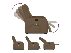vidaxl Poltrona elétrica elevatória massagens tecido^ Poltrona
