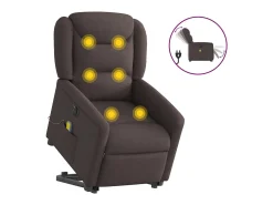 Poltrona elétrica elevatória massagens tecido -escuro SHL582530^ Poltrona
