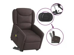 Poltrona elétrica elevatória massagens tecido -escuro SHL582530^ Poltrona
