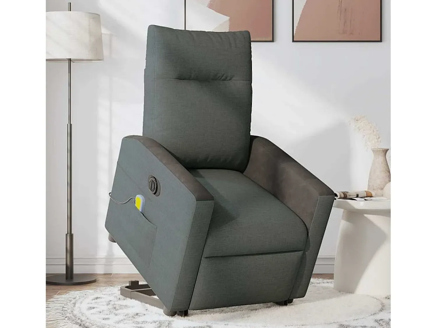 Poltrona| Poltrona elétrica elevatória massagens tecido cinzento-escuro SHL239991 Cinza antracite