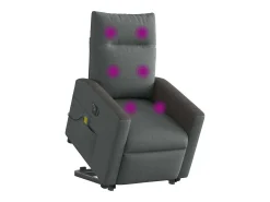 Poltrona| Poltrona elétrica elevatória massagens tecido cinzento-escuro SHL239991 Cinza antracite