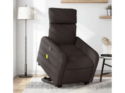 Discount Poltrona elétrica elevatória massagens tecido -escuro SHL443046 Castanho