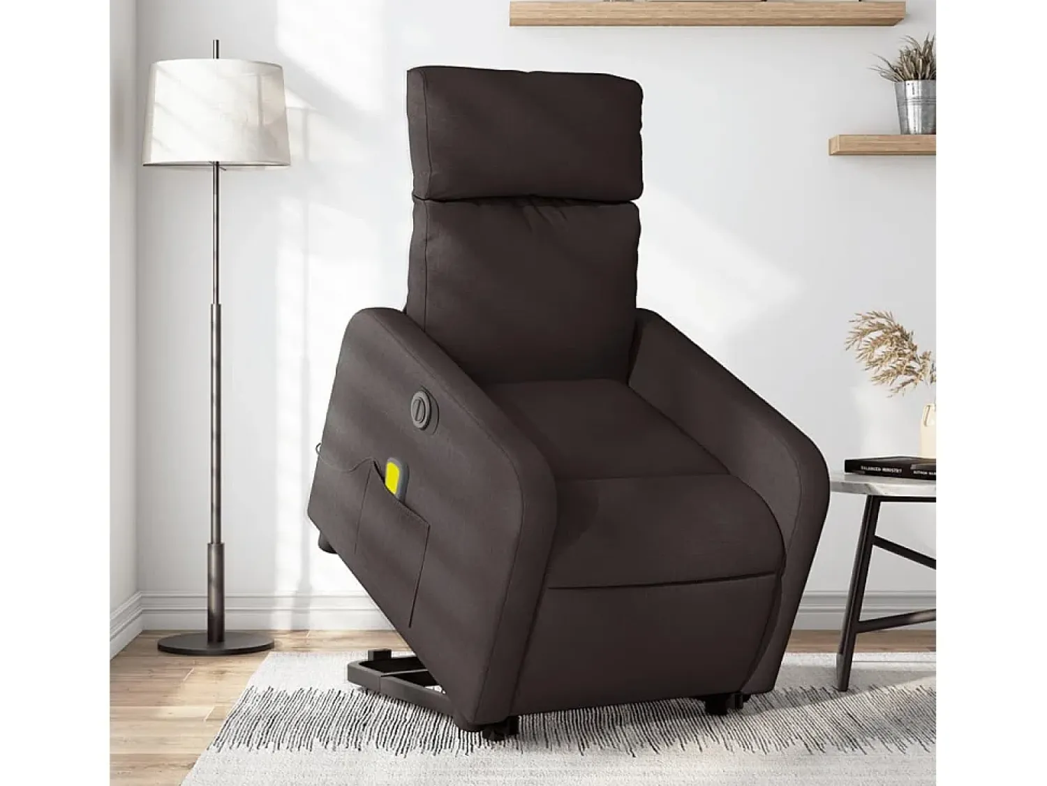 Discount Poltrona elétrica elevatória massagens tecido -escuro SHL443046 Castanho