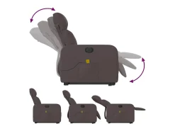 Discount Poltrona elétrica elevatória massagens tecido -escuro SHL443046 Castanho