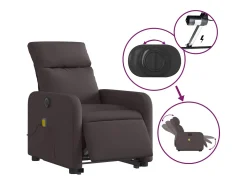Discount Poltrona elétrica elevatória massagens tecido -escuro SHL443046 Castanho