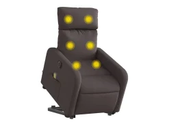 Discount Poltrona elétrica elevatória massagens tecido -escuro SHL443046 Castanho