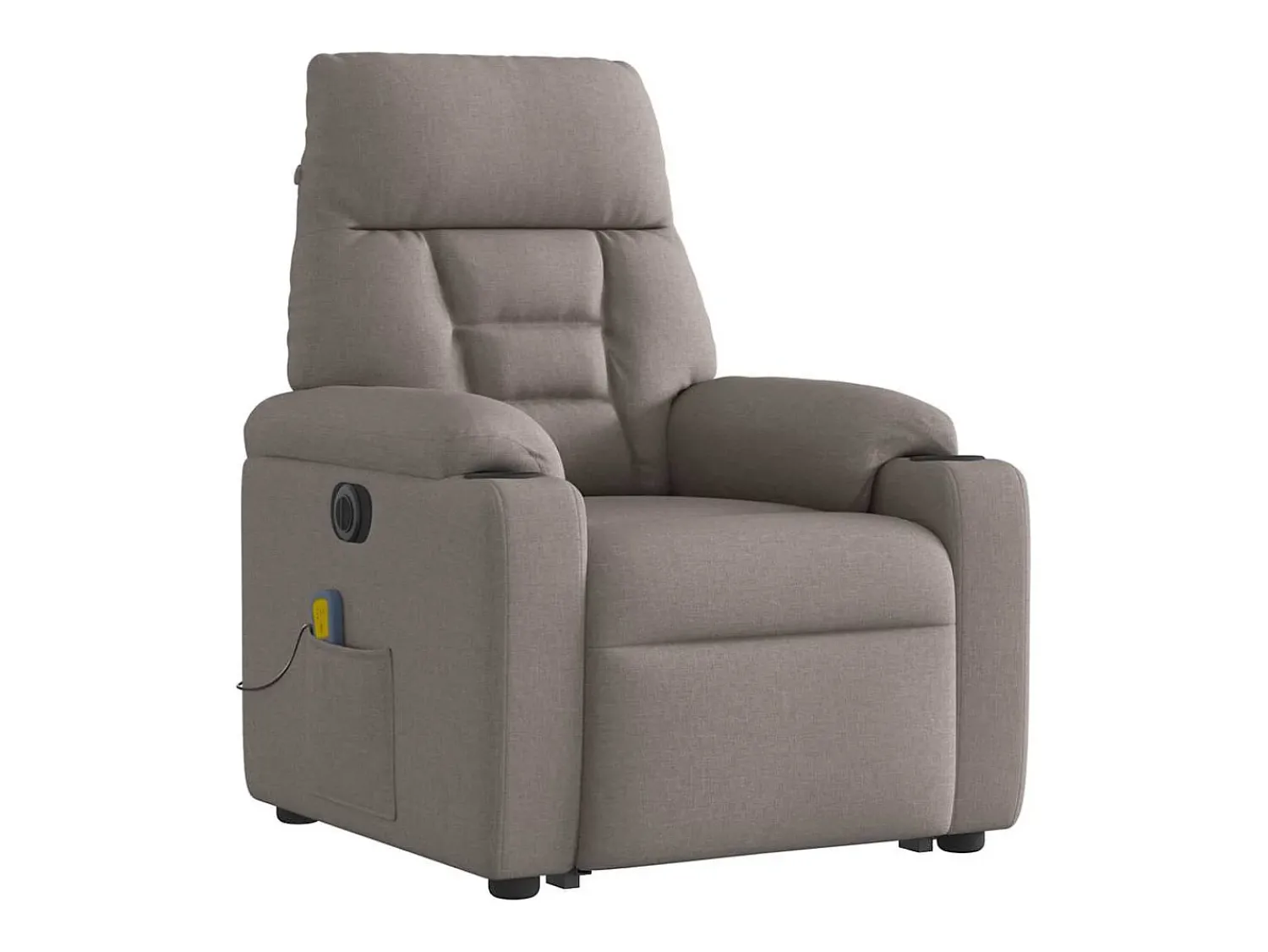 Outlet Poltrona elétrica elevatória massagens tecido cinza-acastanhado SHL23513 Taupe