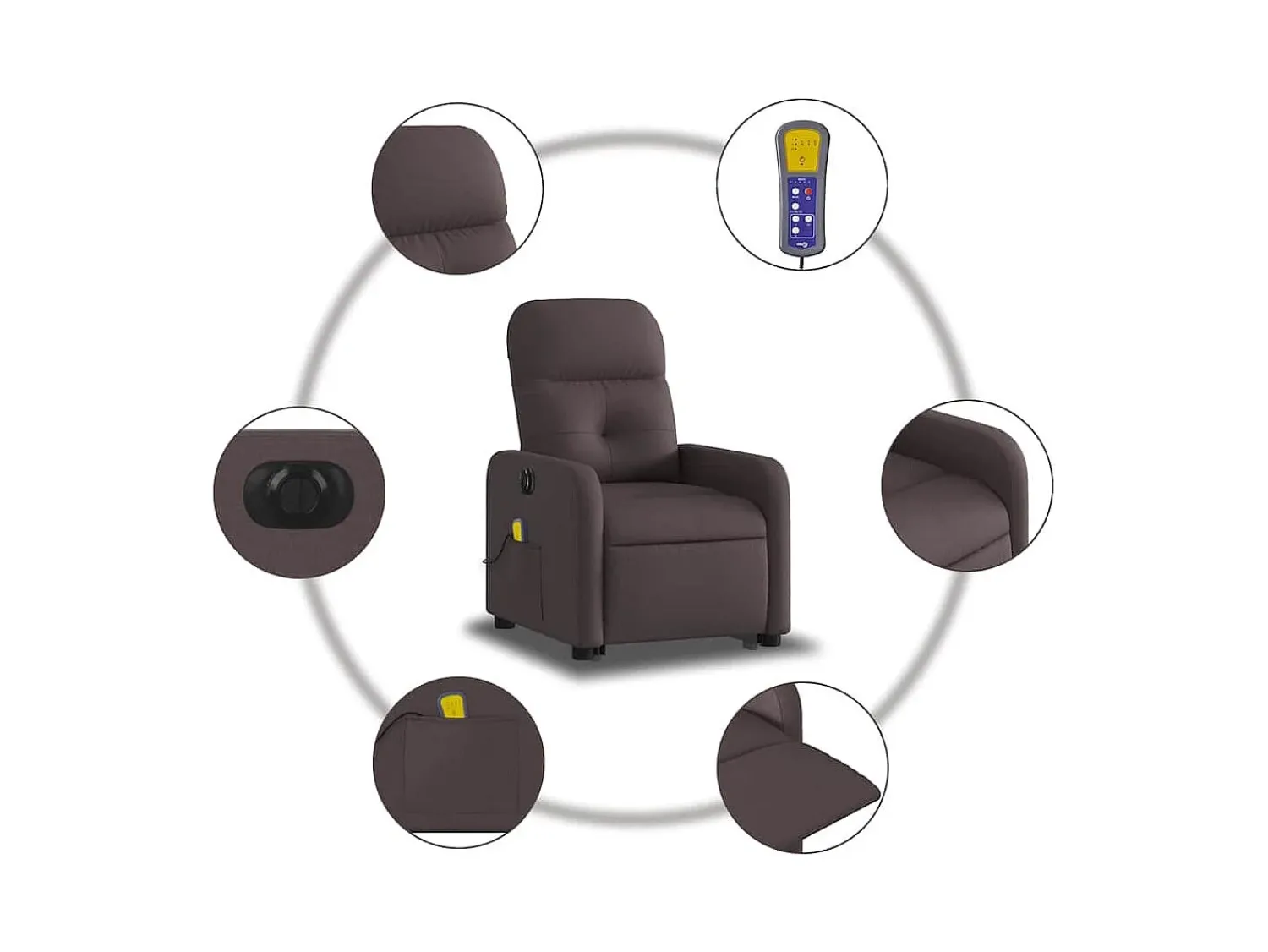 Poltrona* Poltrona elétrica elevatória massagens tecido -escuro SHL775646 Castanho