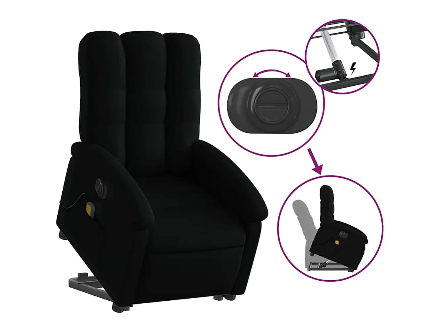 Poltrona elétrica elevatória massagens tecido SHL925362^ Poltrona