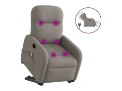Poltrona* Poltrona elétrica elevatória massagens tecido cinza-acastanhado SHL400369 Taupe