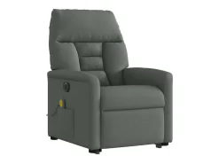 Poltrona elétrica elevatória massagens tecido cinzento-escuro SHL247448^ Poltrona