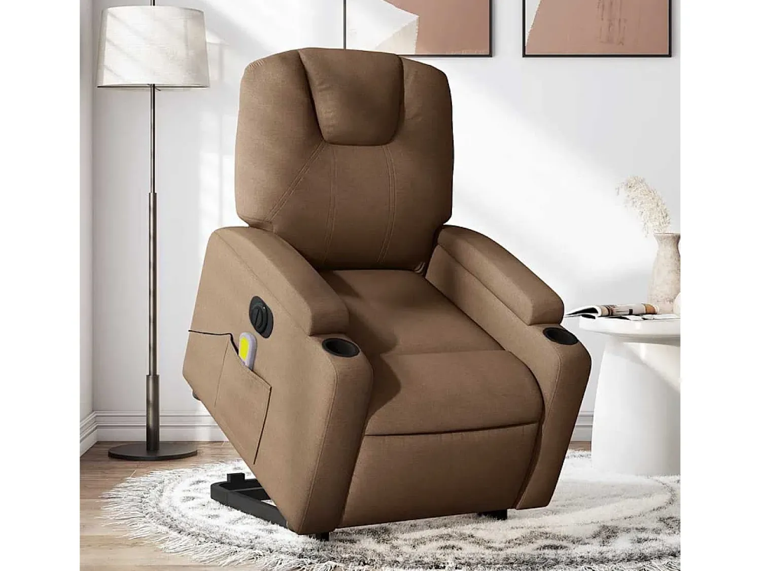 Poltrona elétrica elevatória massagens tecido SHL22833^ Poltrona