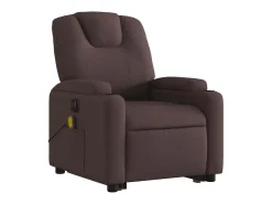 Best vidaxl Poltrona elétrica elevatória massagens tecido -escuro Castanho