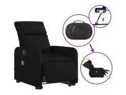 Outlet Poltrona elétrica elevatória massagens tecido SHL865083 Preto